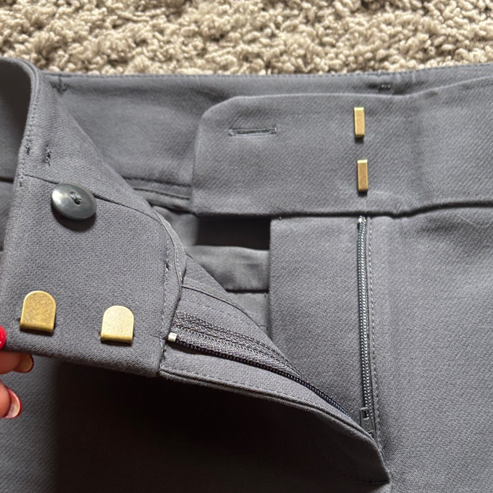 LOFT Marisa Slate Gray Tailored Straight-Leg Pants - Picture 9 of 14